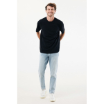 Unisex T‑shirt gerecycled katoen, modern fit 220 g/m² – IQONIQ Nikko kleur zwart