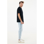 Unisex T‑shirt gerecycled katoen, modern fit 220 g/m² – IQONIQ Nikko kleur zwart