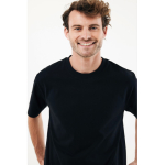 Unisex T‑shirt gerecycled katoen, modern fit 220 g/m² – IQONIQ Nikko kleur zwart
