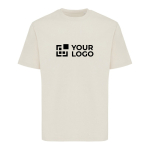 Unisex T‑shirt gerecycled katoen, modern fit 220 g/m² – IQONIQ Nikko kleur beige met afdrukgebied