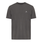 Unisex T‑shirt gerecycled katoen, modern fit 220 g/m² – IQONIQ Nikko kleur mat zilver weergave met logo
