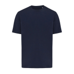 Unisex T‑shirt gerecycled katoen, modern fit 220 g/m² – IQONIQ Nikko kleur marineblauw