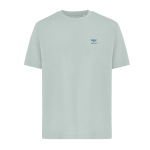 Unisex T‑shirt gerecycled katoen, modern fit 220 g/m² – IQONIQ Nikko kleur olijfgroen weergave met logo