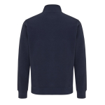 Trui met halve rits gerecycled katoen, modern fit 300 g/m² – IQONIQ kleur marineblauw tweede weergave