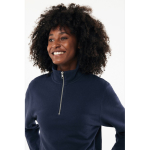 Trui met halve rits gerecycled katoen, modern fit 300 g/m² – IQONIQ kleur marineblauw vijfde weergave met model