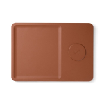 Draadloze eco‑oplader voor bureau met geïntegreerde organizer‑lade kleur bruin