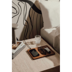 Draadloze eco‑oplader voor bureau met geïntegreerde organizer‑lade kleur bruin sfeer weergave
