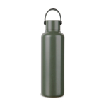 Thermosfles van gerecycled RVS met minimalistisch handvat 600 ml kleur groen
