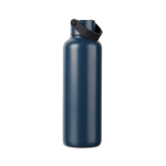 Thermosfles van gerecycled RVS met minimalistisch handvat 600 ml kleur marineblauw derde weergave