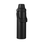Thermosfles van gerecycled staal met handvat en dubbele opening 600 ml kleur zwart derde weergave