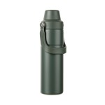 Thermosfles van gerecycled staal met handvat en dubbele opening 600 ml kleur groen derde weergave