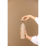 Thermosfles van gerecycled staal met handvat en dubbele opening 600 ml kleur ivoor sfeer weergave 2