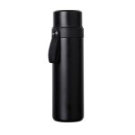 Thermos van roestvrij staal met draaghandvat 750 ml kleur zwart