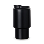Take-away mok van gerecycled staal met openklapbaar deksel 350 ml kleur zwart tweede weergave