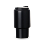 Take-away mok van gerecycled staal met openklapbaar deksel 350 ml kleur zwart derde weergave