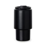 Take-away mok van gerecycled staal met openklapbaar deksel 350 ml kleur zwart vijfde weergave