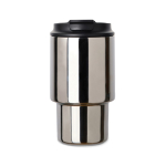 Take-away mok van gerecycled staal met openklapbaar deksel 350 ml kleur glanzend zilver