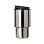 Take-away mok van gerecycled staal met openklapbaar deksel 350 ml kleur glanzend zilver tweede weergave