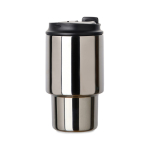 Take-away mok van gerecycled staal met openklapbaar deksel 350 ml kleur glanzend zilver vierde weergave