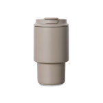 Take-away mok van gerecycled staal met openklapbaar deksel 350 ml kleur ivoor