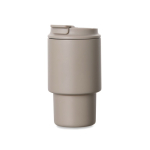 Take-away mok van gerecycled staal met openklapbaar deksel 350 ml kleur ivoor tweede weergave