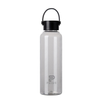 RPET-fles met minimalistisch design, stalen dop en handvat 550 ml kleur doorzichtig weergave met logo