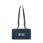 Picknickdeken van gerecycled polyester met waterdichte fleecevoering kleur marineblauw met afdrukgebied