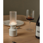 Tafellamp met dimmer van gerecycled materiaal met oplaadbare batterij kleur wit sfeer weergave