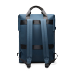 Gerecycleerde rugzak met voorvak en reisriem 16” kleur marineblauw derde weergave