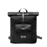 Rugzak van PU met modern design en stevige sluiting 15” kleur zwart met afdrukgebied