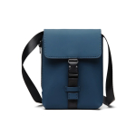 Lichte urban schoudertas van gerecycled materiaal met zijtoegang kleur marineblauw