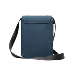 Lichte urban schoudertas van gerecycled materiaal met zijtoegang kleur marineblauw tweede weergave