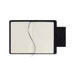 Notitieboek gerecycled leer met elegant design, A5, geruite pagina’s kleur zwart tweede weergave