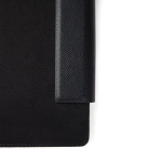 Notitieboek gerecycled leer met elegant design, A5, geruite pagina’s kleur zwart vierde weergave