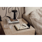Notitieboek gerecycled leer met elegant design, A5, geruite pagina’s kleur zwart