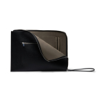 Gerecycleerde laptophoes met verfijnd design en handig vak 14” kleur zwart tweede weergave