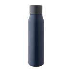 Thermosfles van gerecycled roestvrij staal met karabijnhaak 600ml kleur blauw eerste weergave