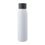 Thermosfles van gerecycled roestvrij staal met karabijnhaak 600ml kleur wit eerste weergave