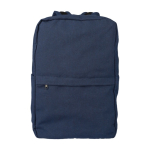 Klassieke rugzak van gerecycled polykatoen voor laptop 15'' kleur blauw eerste weergave