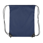 Polyester rugzakje met zwarte hoeken en koorden kleur blauw eerste weergave