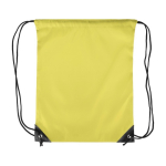 Polyester rugzakje met zwarte hoeken en koorden kleur geel eerste weergave