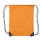 Polyester rugzakje met zwarte hoeken en koorden kleur oranje eerste weergave