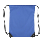 Polyester rugzakje met zwarte hoeken en koorden kleur ultramarijn blauw eerste weergave