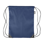 Polyester RPET rugzakje met zwarte hoeken en koorden kleur blauw eerste weergave