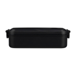 Lunchbox van plastic met kliksluiting 800ml, geschikt voor magnetron kleur zwart eerste weergave