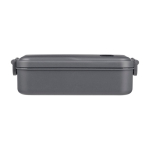 Lunchbox van plastic met kliksluiting 800ml, geschikt voor magnetron kleur grijs eerste weergave