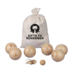 Jeu de boules set met houten ballen in een katoenen zak elfde weergave