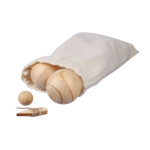 Jeu de boules set met houten ballen in een katoenen zak derde weergave