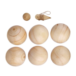 Jeu de boules set met houten ballen in een katoenen zak vijfde weergave
