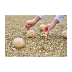 Jeu de boules set met houten ballen in een katoenen zak negende weergave